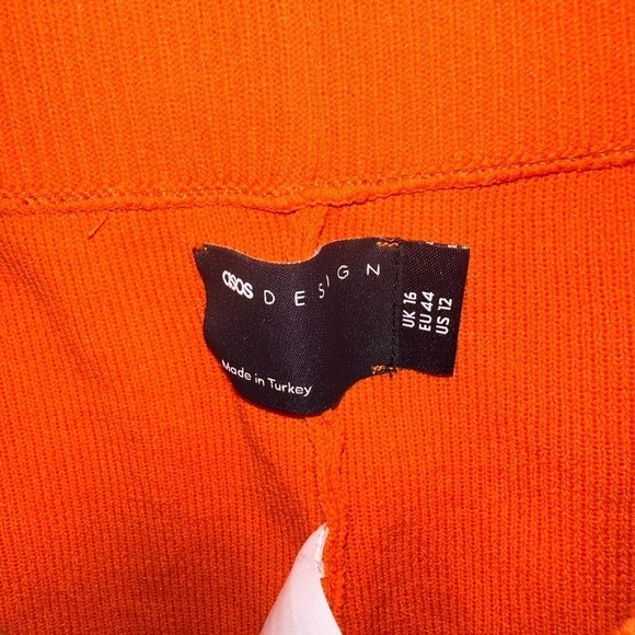 ASOS DESIGN Knit Pants with Ring Waist Detail - Orange, US Size 12 - Picture 2 of 6